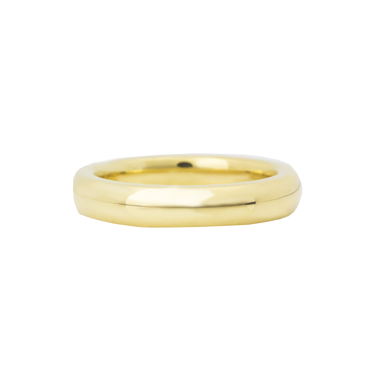 18k Yellow Gold Court Shape Wedding Ring | Rich Diamonds